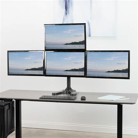 VIVO Steel Quad Monitor Mount Adjustable 3 + 1 Stand | 4 Screens up to 32" | eBay