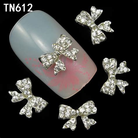 10pcs Alloy Glitter 3d Nail Bows Art Decorations with Rhinestones ,Alloy Nail Charms,Jewelry on ...