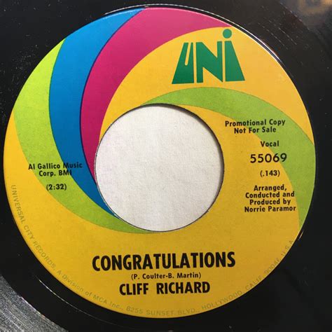 Cliff Richard - Congratulations (1968, Vinyl) | Discogs