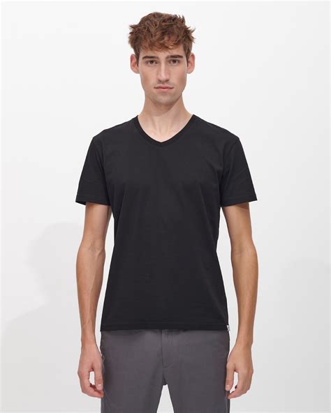 Black V Neck T Shirt for Men | Premium 185GSM Cotton