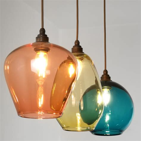 Coloured Glass Pendant Lights. Hand Blown Glass Pendants. - Etsy UK