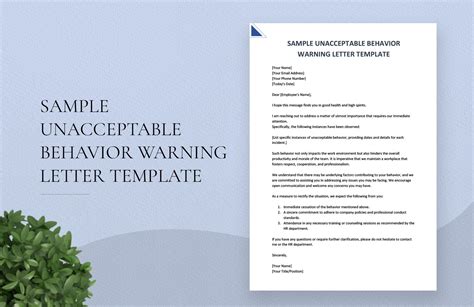 Behavior Warning Letter Template in Word, Google Docs - Download | Template.net