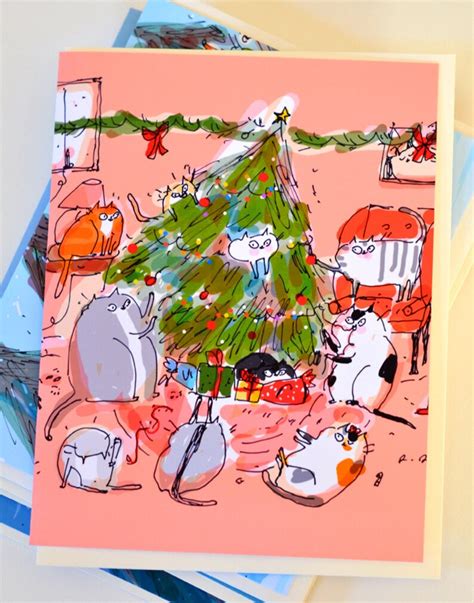 Christmas Cat Card Funny Christmas Card Christmas Cat - Etsy