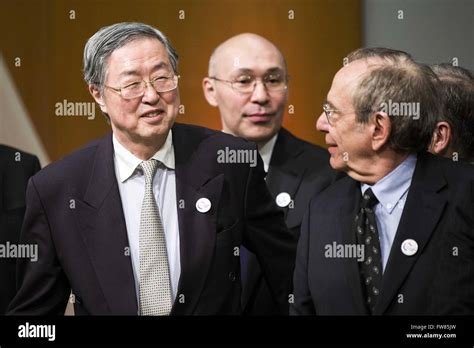 Paris, France. 31st Mar, 2016. Chinese central bank governor Zhou Xiaochuan (L) takes part in a ...