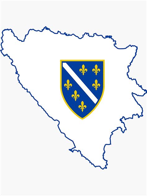 "Flag Map of Bosnia & Herzegovina, 1992-1998" Sticker for Sale by ...