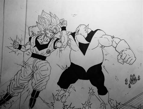 Goku vs Toppo drawing I made. Hope you like it! : r/dbz