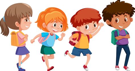 Kids Walking To School Vector Art, Icons, and Graphics for Free Download