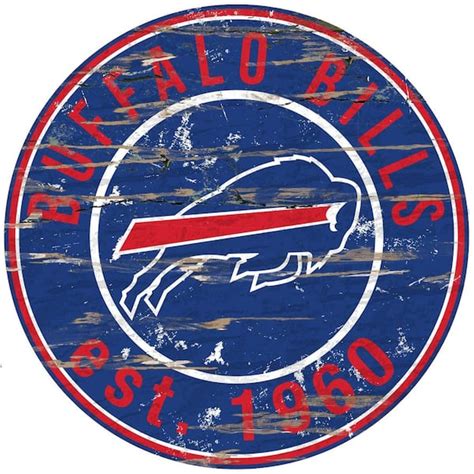 Adventure Furniture 24" NFL Buffalo Bills Round Distressed Sign N0659-BUF - The Home Depot