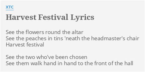 "HARVEST FESTIVAL" LYRICS by XTC: See the flowers round...