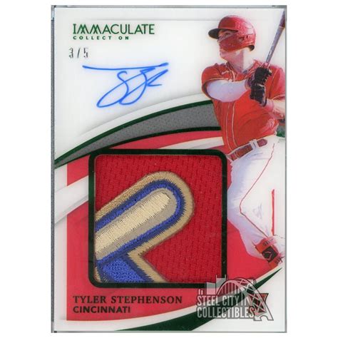 Tyler Stephenson 2021 Panini Immaculate Collection Autograph Rookie Patch Card #PPA-TS 3/5 ...