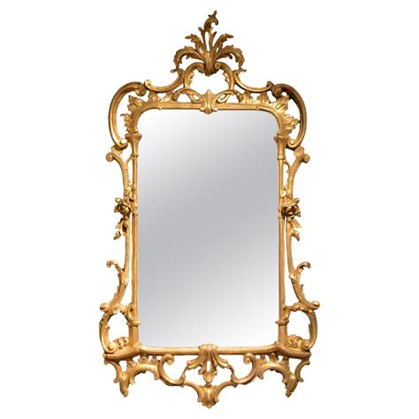 18th Century Period Gilt Carved Wood Chippendale Mirror After Thomas Johnson For Sale at 1stDibs