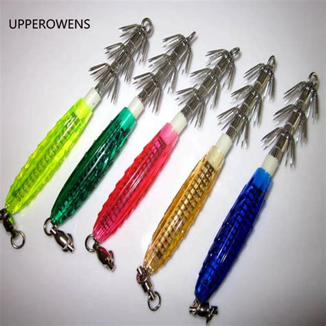 Aliexpress.com : Buy 10pcs 13.5cm/18g Squid Jigs Fishing Squid Lures Hard Fishing Lure Mixed ...