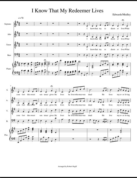 I Know That My Redeemer Lives sheet music for Piano, Voice download free in PDF or MIDI