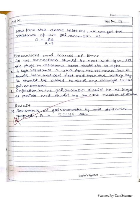 7. To Determine Resistance of A Galvanometer by Half-Deflection Method ...