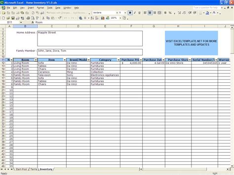 Free Printable Inventory Spreadsheet