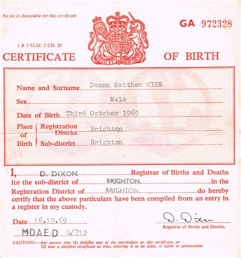 Where is the serial number on a english birth certificate - retnordic