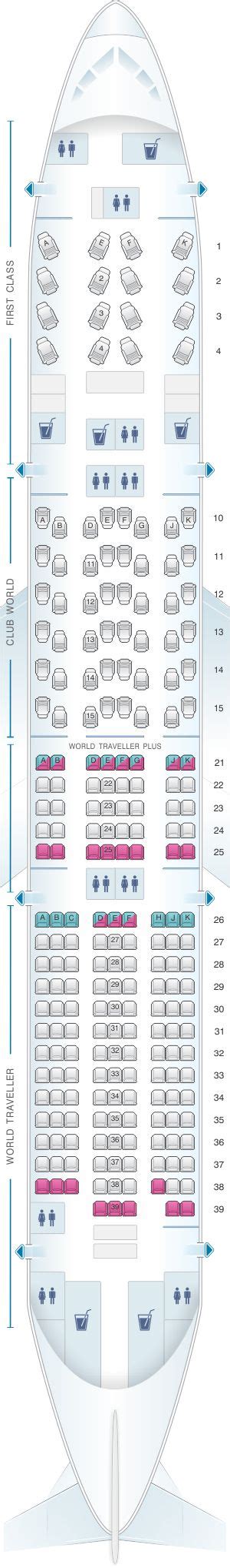 Seat Map British Airways Boeing B777 200 four class | British airways, Boeing, British