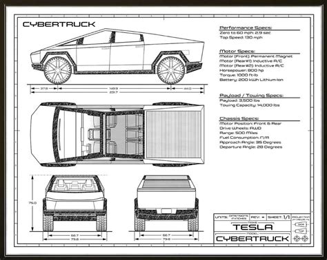 Cybertruck Concept Blueprint Art | Tesla Cybertruck Forum - Cybertruck ...