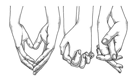 Premium Vector | Set of Lovers Hand Holding Illustation