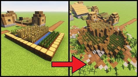 Minecraft Tutorial How to Transform a Minecraft Village Farm - YouTube