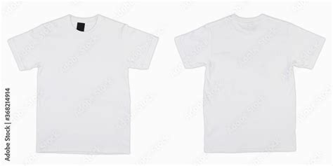 Blank T Shirt color white template front and back view on white background. blank t shirt ...