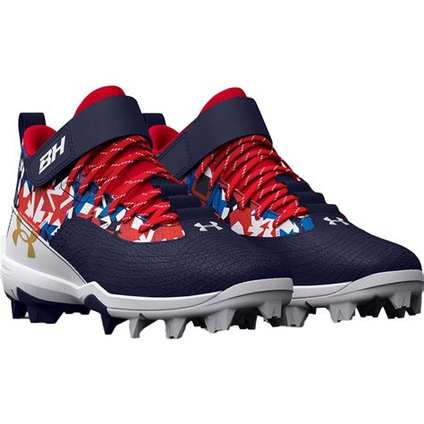 Under Armour Harper 7 USA Mid Boys Molded Baseball Cleats 3025599