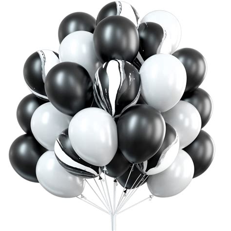 Buy PartyWoo Black and White Balloons, 50 pcs 12 in Black Balloons ...