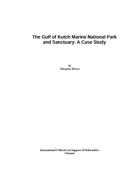 The Gulf of Kutch Marine National Park and Sanctuary: A Case Study – ICSF