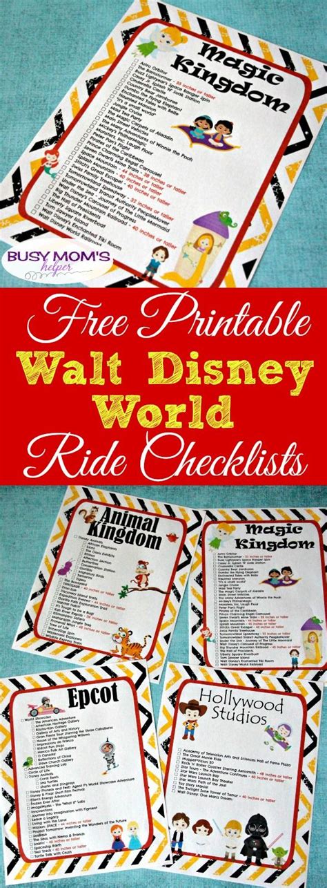 Pick Printable List Of Rides At Disney World 2020 Checklist | Calendar ...