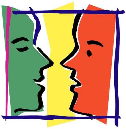 Stock Illustration - Two Faces Talking