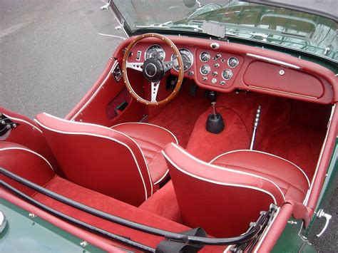 Vintage Triumph TR3 Interior with Red Leather Seats