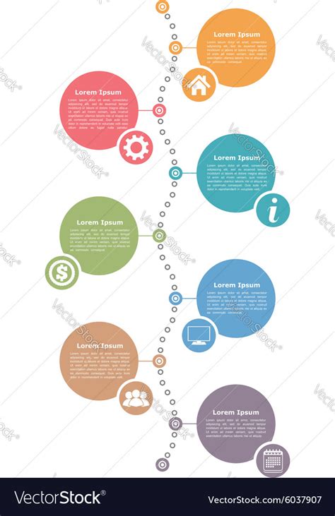 Vertical timeline template Royalty Free Vector Image