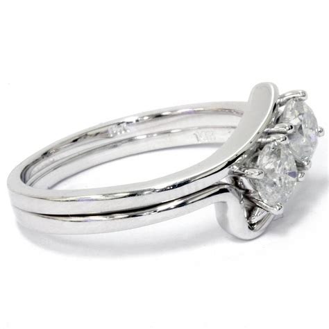 3/4CT Two Stone Diamond Forever Us Engagement Ring Set 10K White Gold