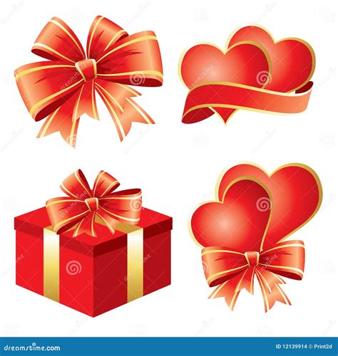 Valentine s Day symbols stock vector. Illustration of gold - 12139914