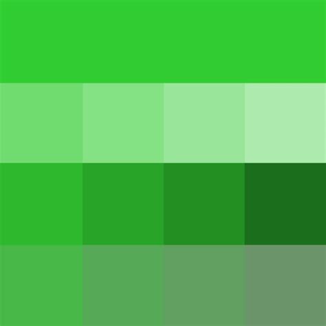 Spring Green (Hue), Tints (hue + white), Shades (hue + black) and Tones ...