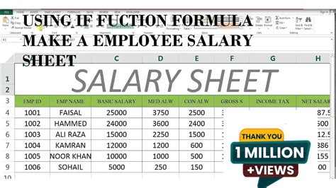 How To Make Salary Sheet In MS Excel # 43 - YouTube