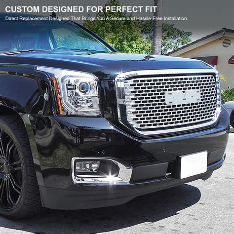 For 2015-2020 GMC Yukon XL Denali Style Front Bumper Hood Grille Chrome 1PC | eBay