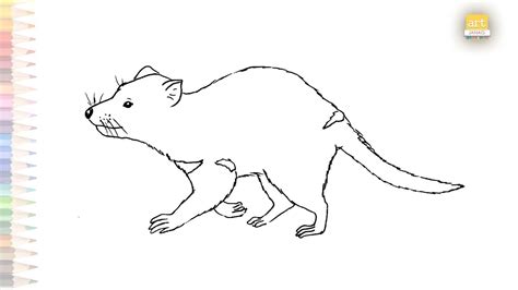 Tasmanian devil drawing easy | Dibujo del contorno del demonio de tasmania | draw A Tasmanian ...