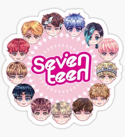 SEVENTEEN 아주 NICE(PINK) - CHIBI Sticker K Pop, Kpop Diy, Wallpaper Stickers, Seventeen ...