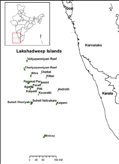 Lakshadweep Outline Map