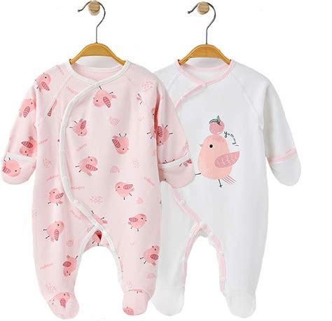 Amazon.com: COBROO Baby Footed Sleepers Pajamas with Built-in Mittens 100% Cotton Baby Outfits ...