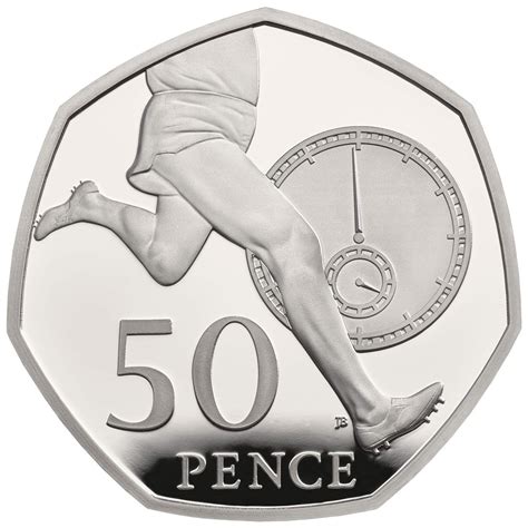 50 pence coin - 50th Anniversary of the first four-minute mile by Roger Bannister | United ...