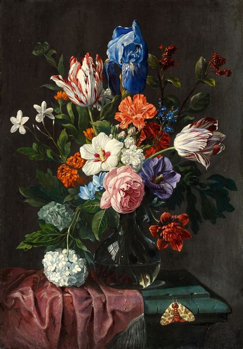 Dutch School, 17th Century | 17th century, Floral Still Life with Tulips, Iris, Roses ...