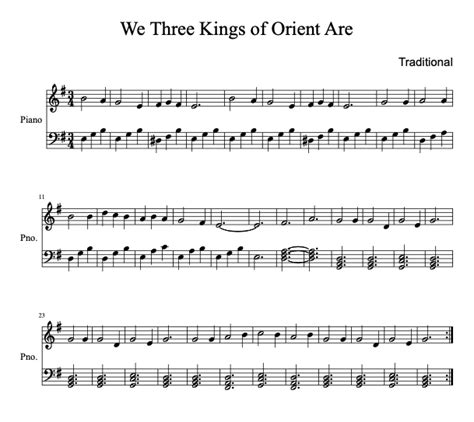 Guitar Chords We Three Kings