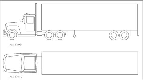 Heavy truck side and top view elevation block details dwg file - Cadbull