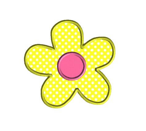 Simple Flower Applique Machine Embroidery Design