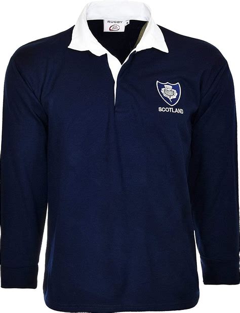 acc Scotland Rugby Shirt Long Sleeved Jersey with Collars Scottish Classic Retro Top Size 2XL ...