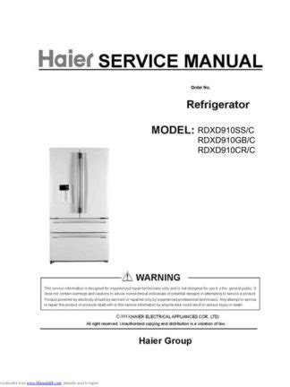 Haier Refrigerator Service Manuals