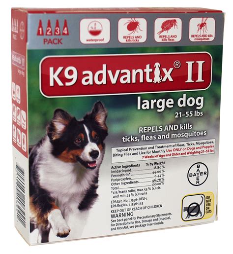 Advantix II for Dogs Between 21-55 lbs 4 Month Supply