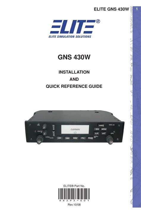 ELITE GNS 430W INSTALLATION AND QUICK REFERENCE MANUAL Pdf Download ...